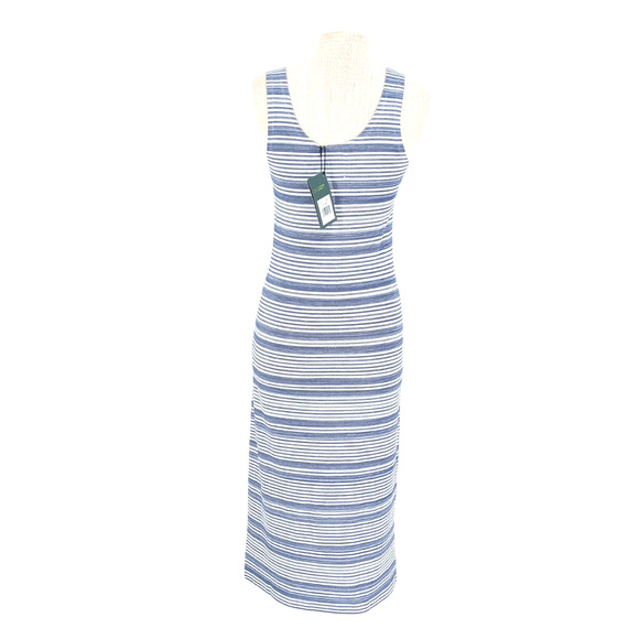 Lysse NEW Mulholland Midi Tank Dress Blue White Striped Split Hem Size Small - Picture 5 of 12